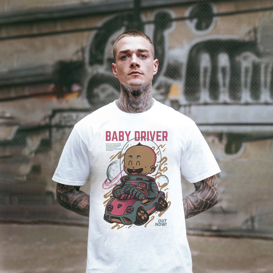 Mẫu áo thun Baby Driver vector