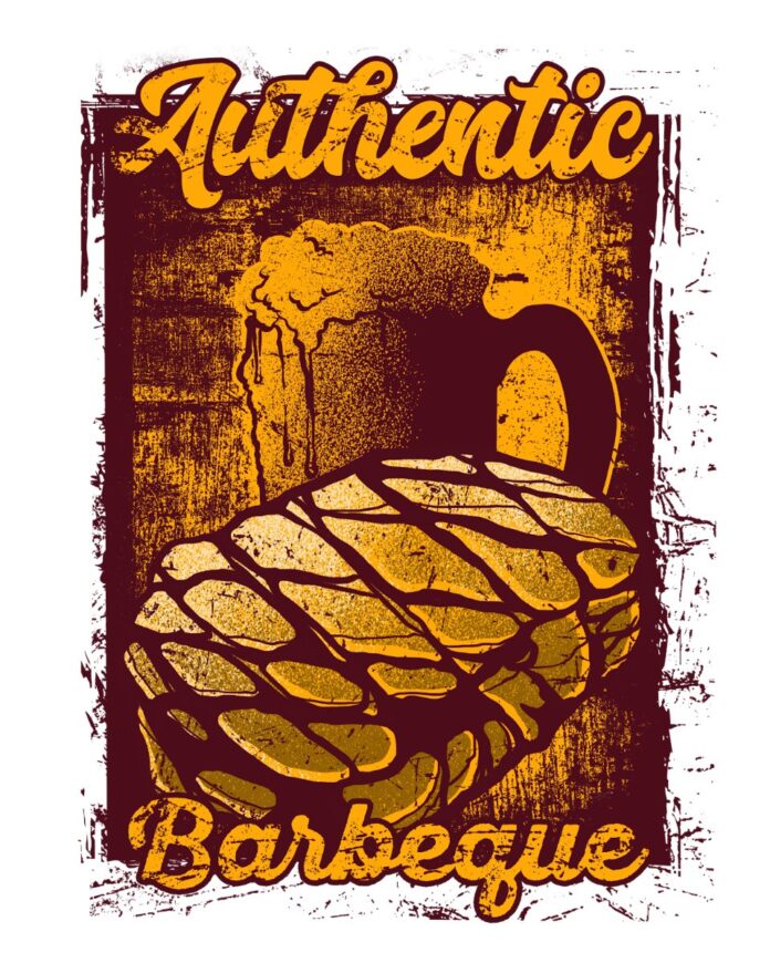 Áo thun barbecue vector phong cách vintage