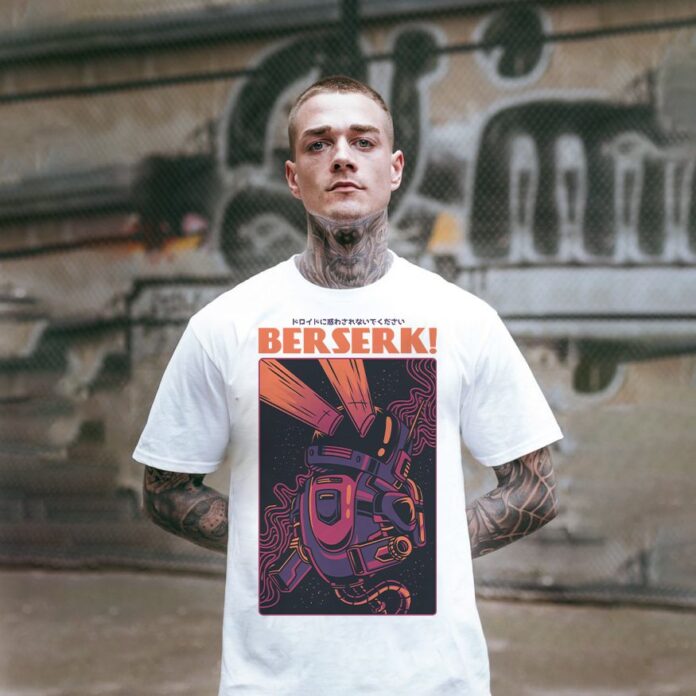Mẫu áo thun Berserk robot vector