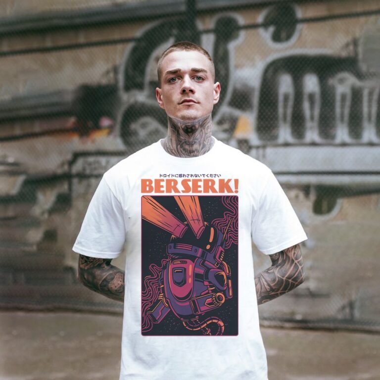 Mẫu áo thun Berserk robot vector