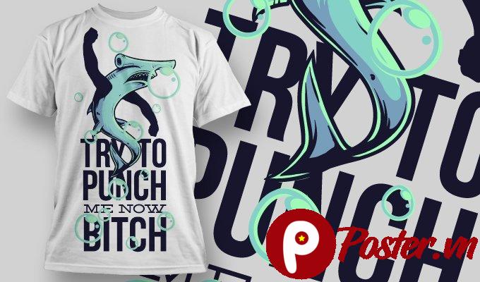 Mẫu áo thun cá mập vector độc đáo
