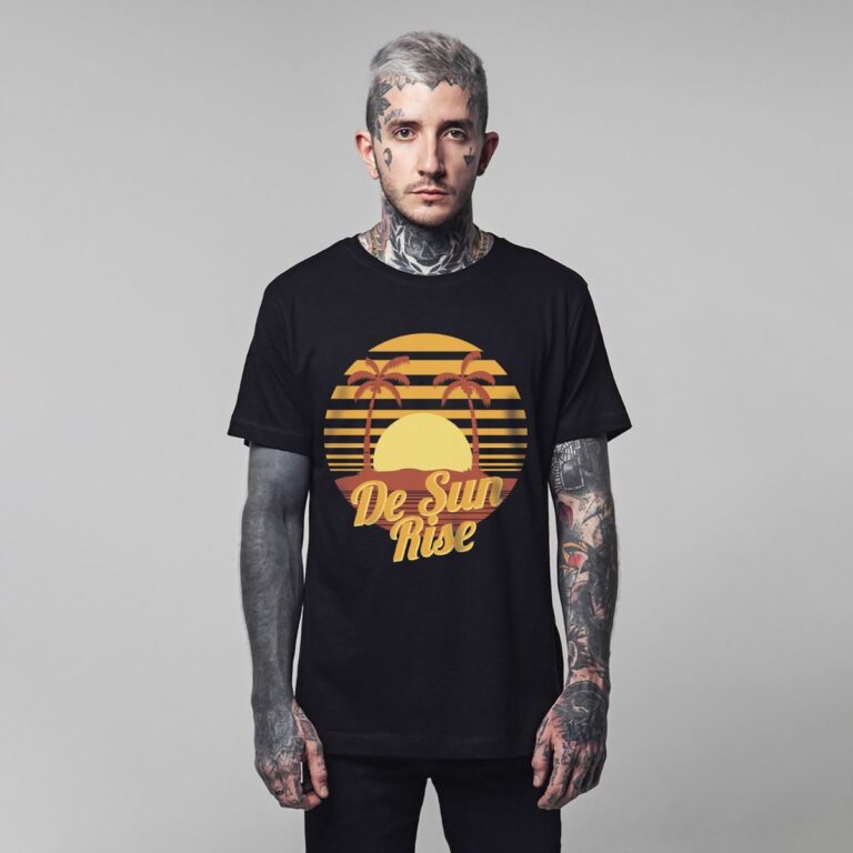 Mẫu áo thun vector De Sun Rise