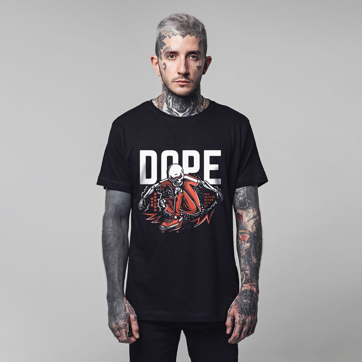 Mẫu áo thun Dope Skull Vector