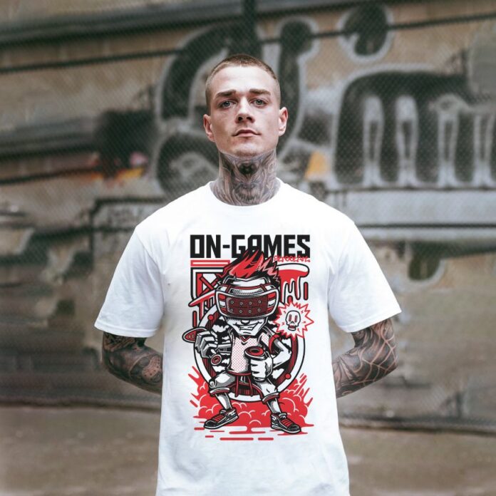 Áo thun game thủ vector