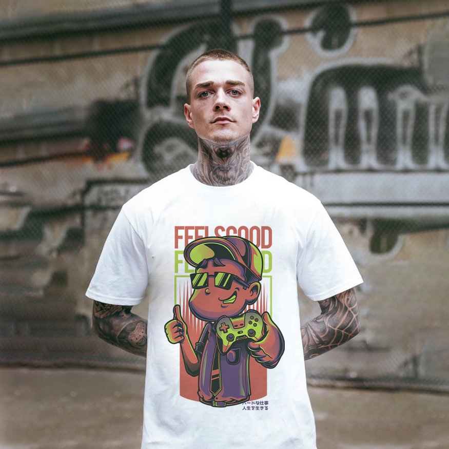 Mẫu áo thun gamer vector