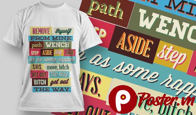 Mẫu áo thun in chữ vector độc đáo