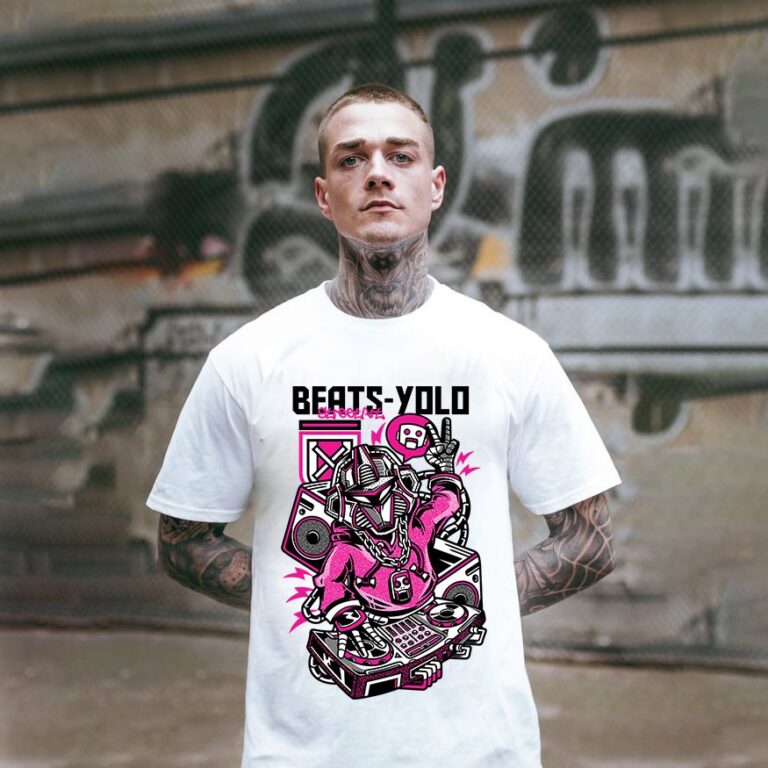 Mẫu áo thun in hình robot DJ