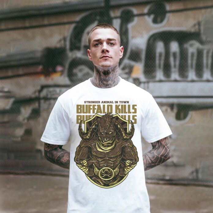 Mẫu áo thun in hình trâu mạnh mẽ