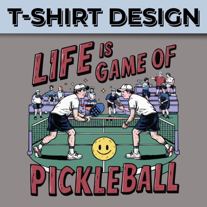 Mẫu áo thun pickleball vector