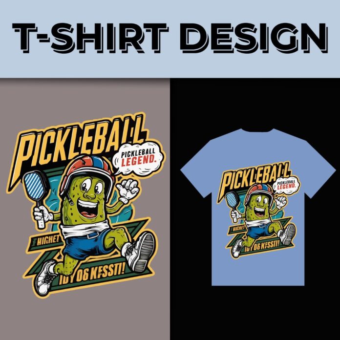 Mẫu áo thun Pickleball vector