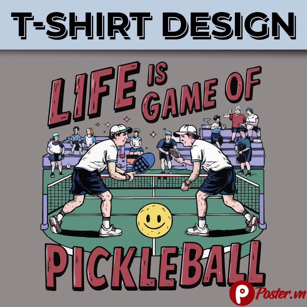 Mẫu áo thun pickleball vector