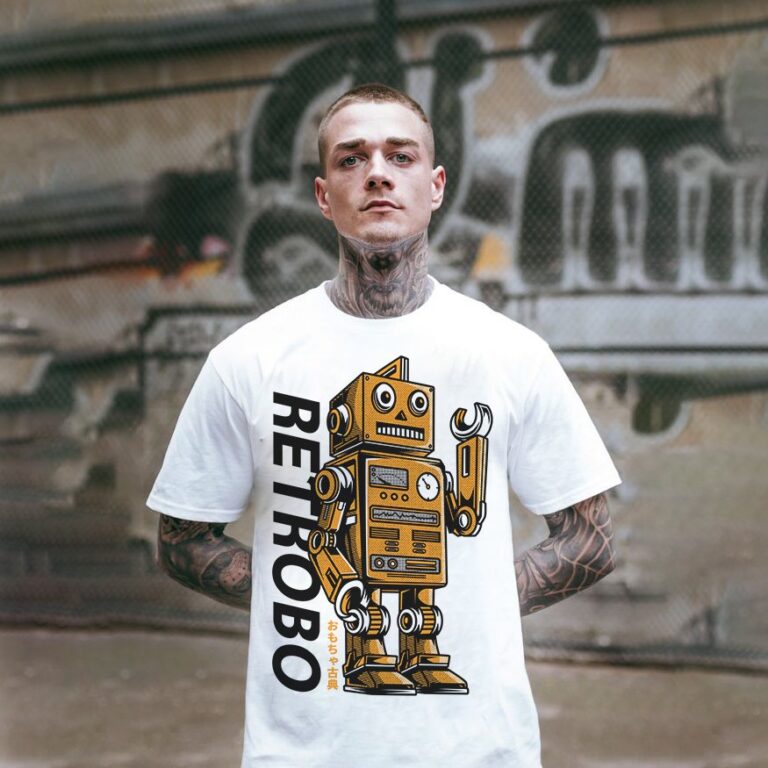 Áo thun robot retro