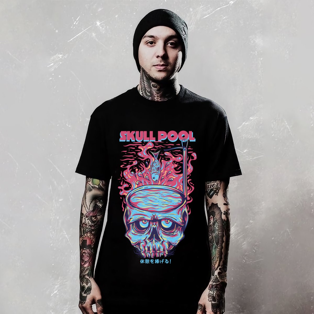 Mẫu áo thun Skull Pool vector