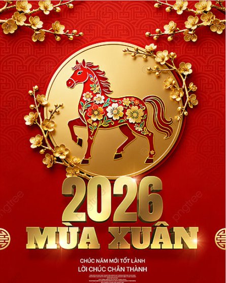 Banner Tết 2026 Giáp Ngọ Vector