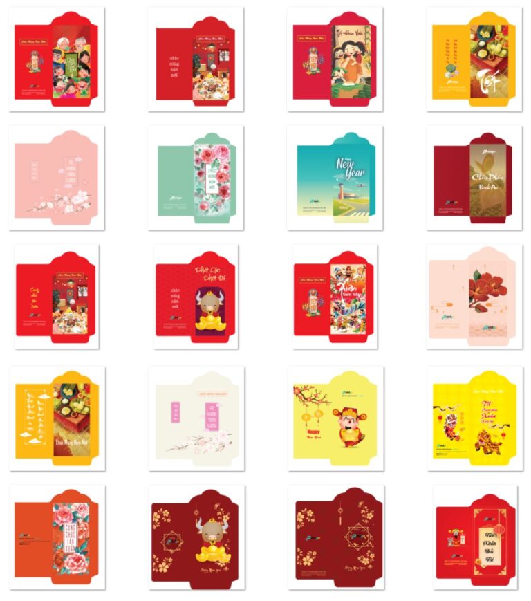 Mẫu bao lì xì Tết vector đẹp