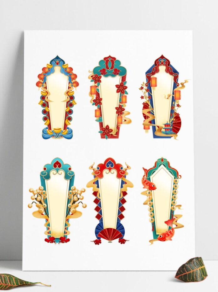 Khung viền cổ điển Tết vector