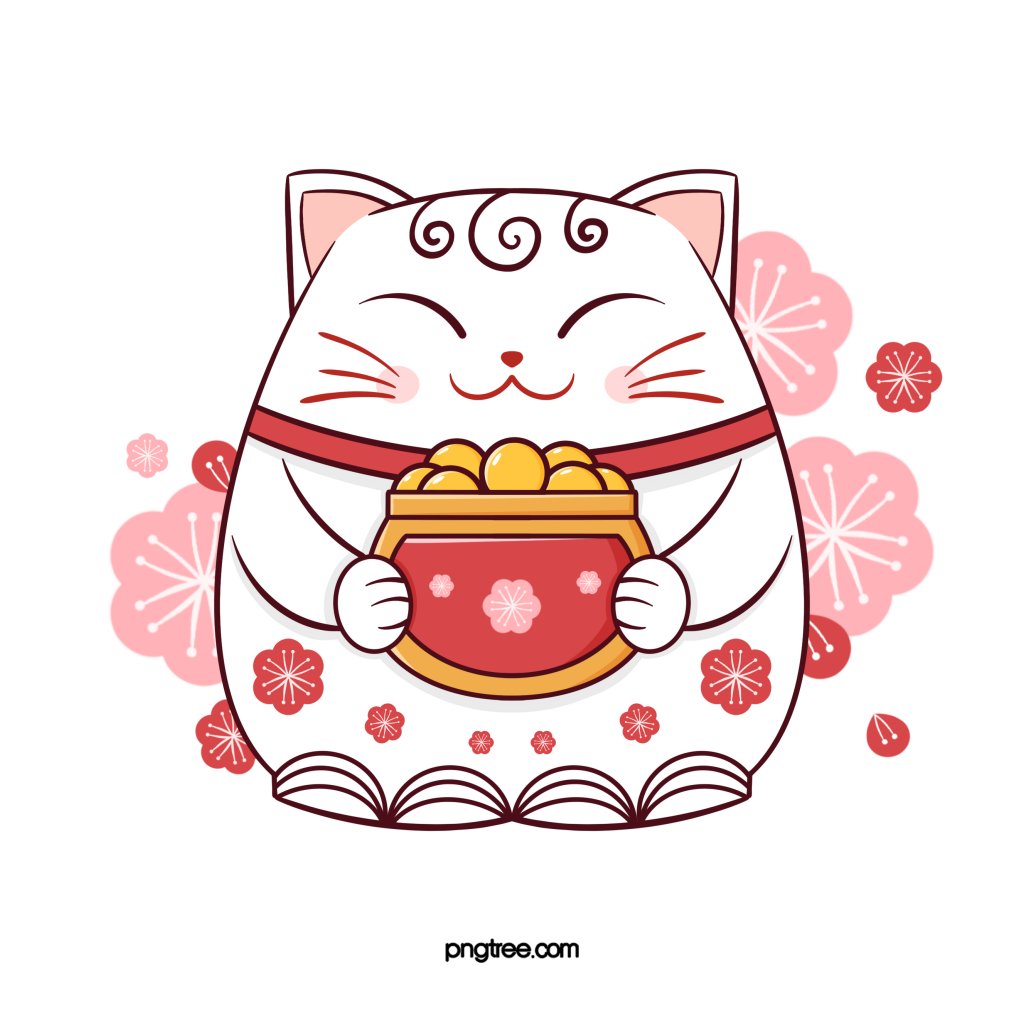 Mèo Thần Tài vector may mắn