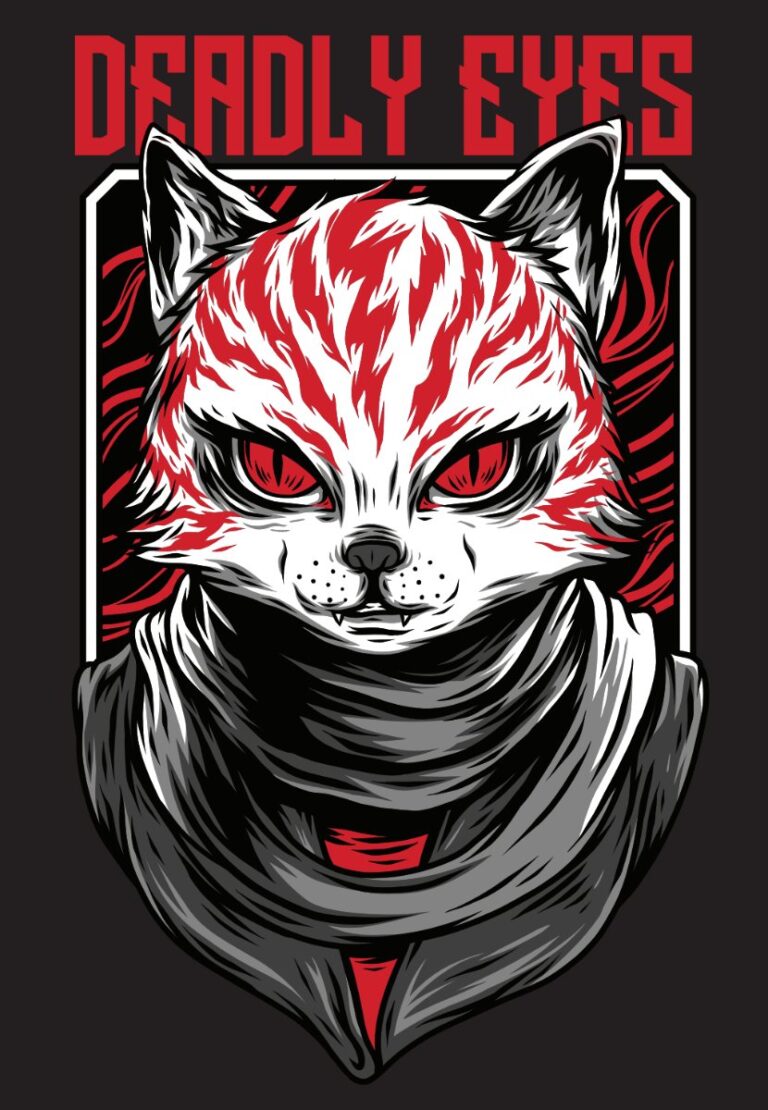 Mèo đồ họa Deadly Eyes vector