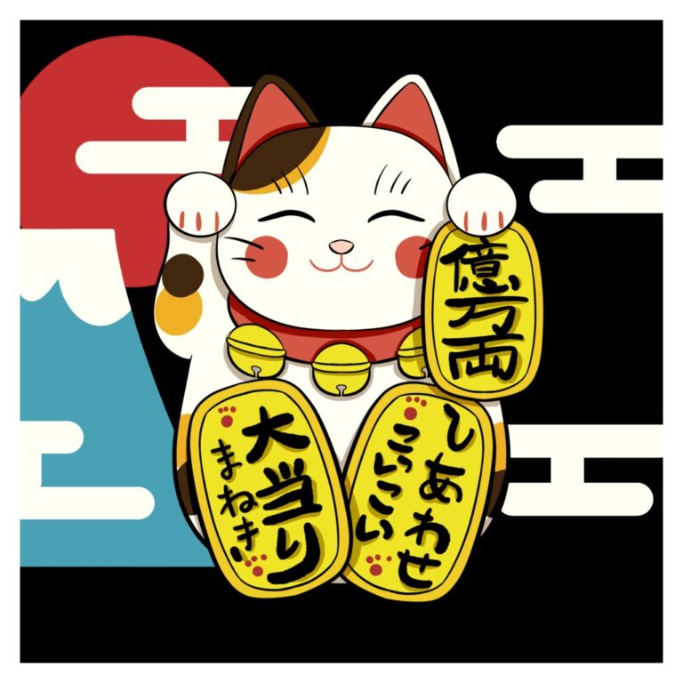 Mèo Thần Tài Maneki Neko Vector