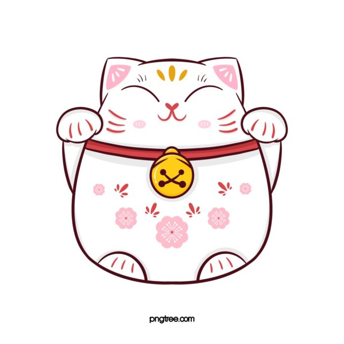 Mèo Thần Tài Vector May Mắn