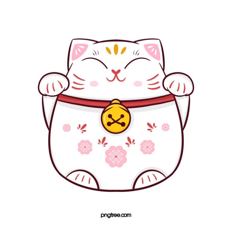 Mèo Thần Tài Vector May Mắn