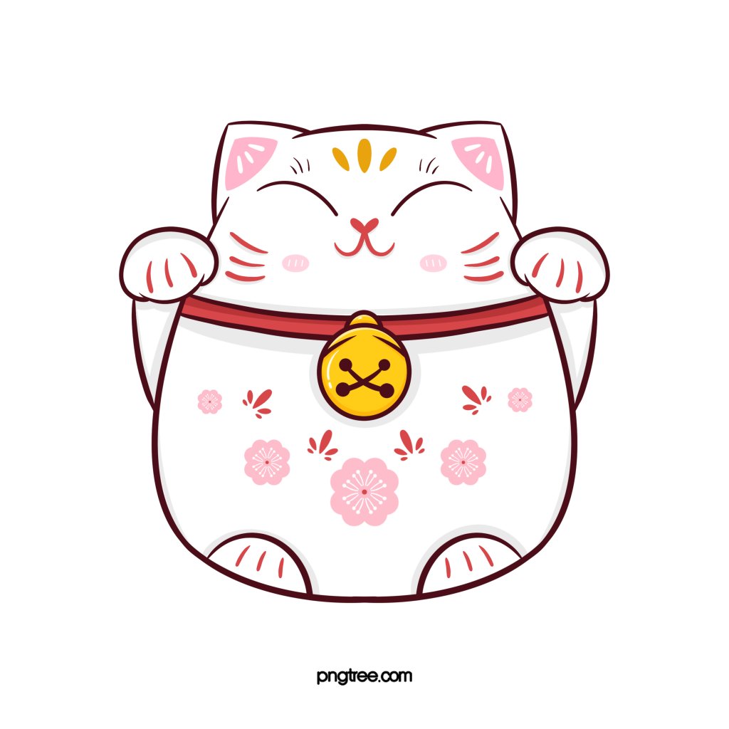 Mèo Thần Tài Vector May Mắn