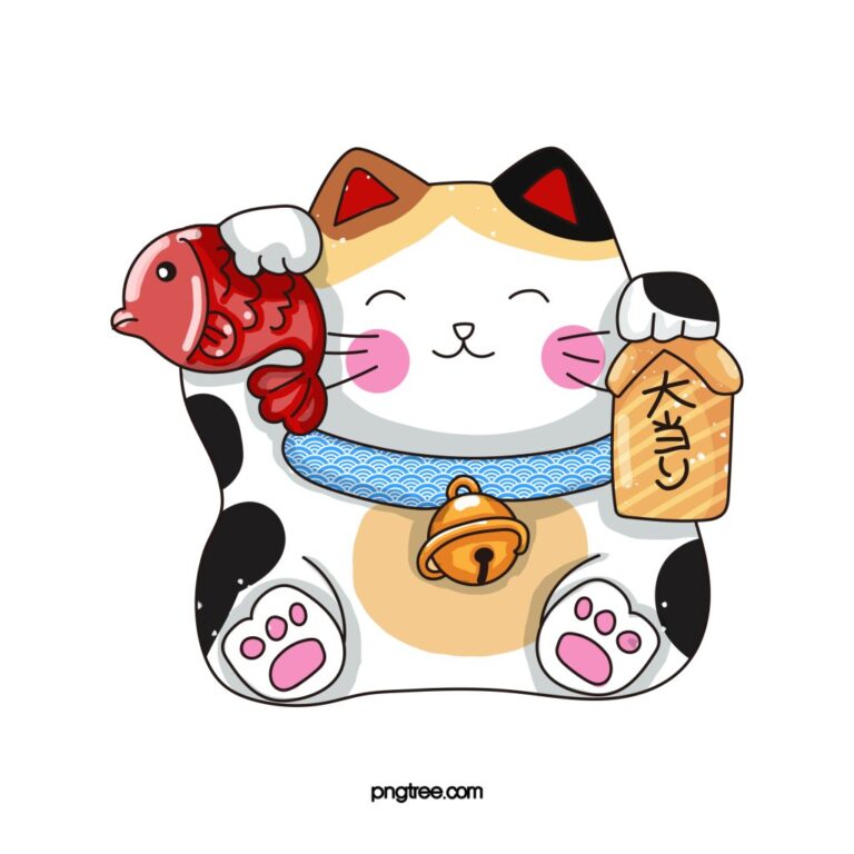 Mèo Thần Tài May Mắn Vector