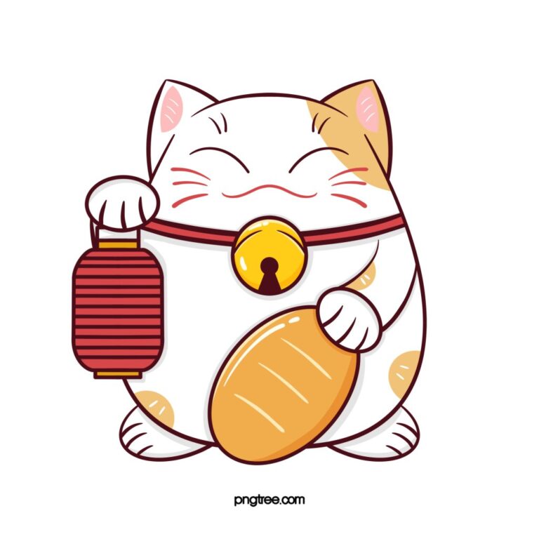 Mèo Thần Tài May Mắn Vector