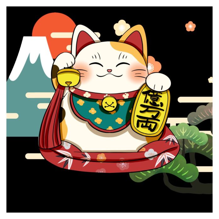 Mèo Thần Tài Vector may mắn