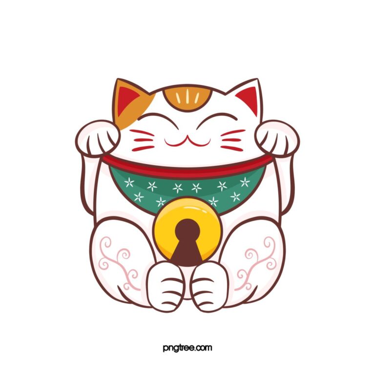 Mèo Thần Tài Vector May Mắn