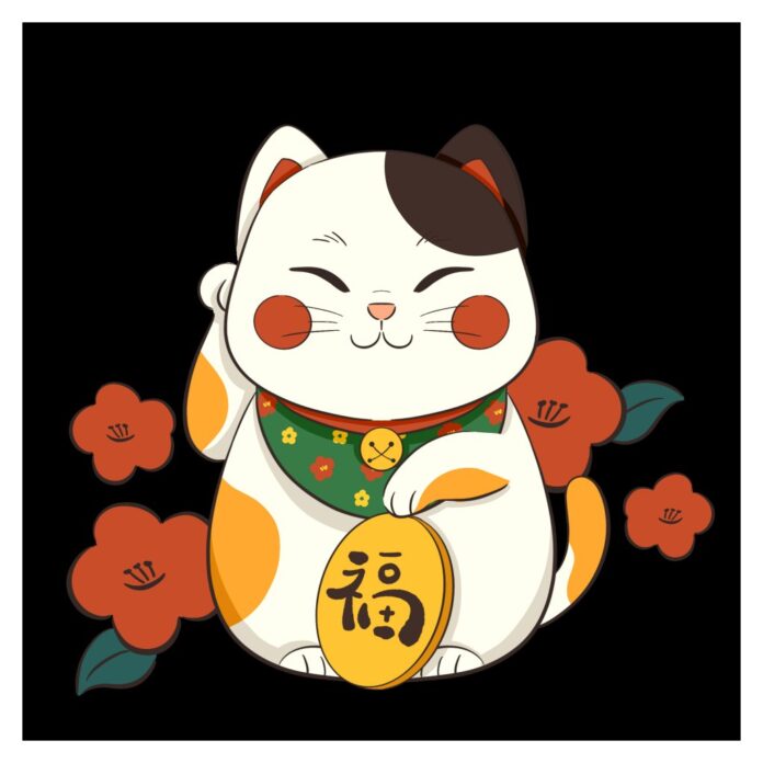 Mèo thần tài vector may mắn