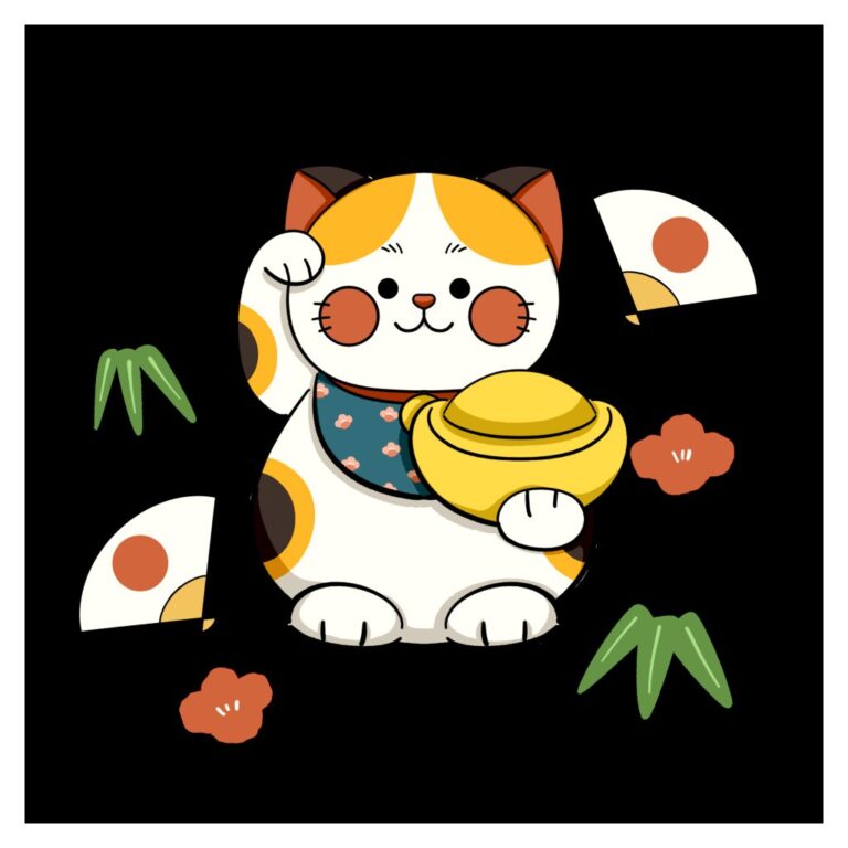 Mèo Thần Tài Vector