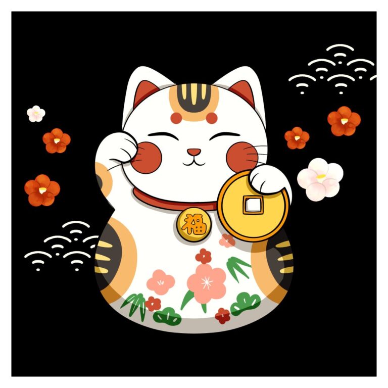 Mèo Thần Tài Vector