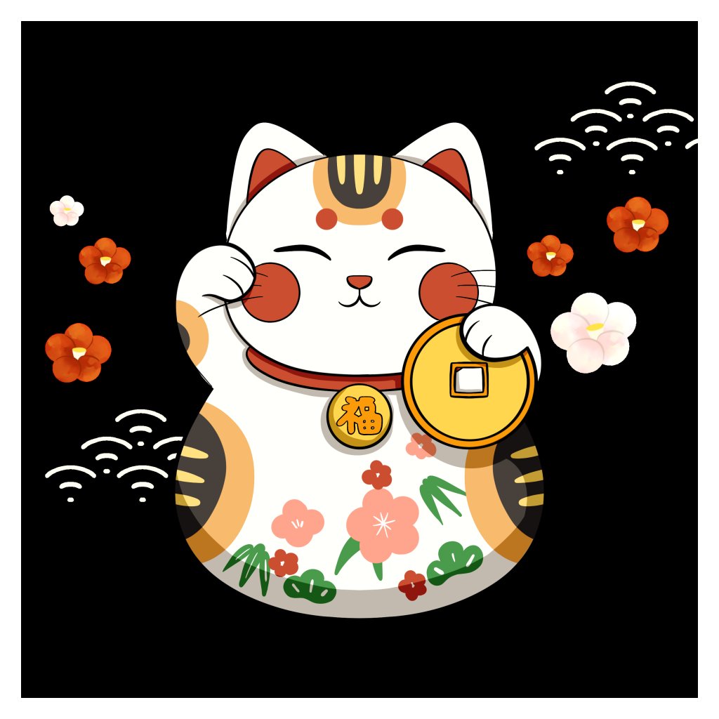 Mèo Thần Tài Vector