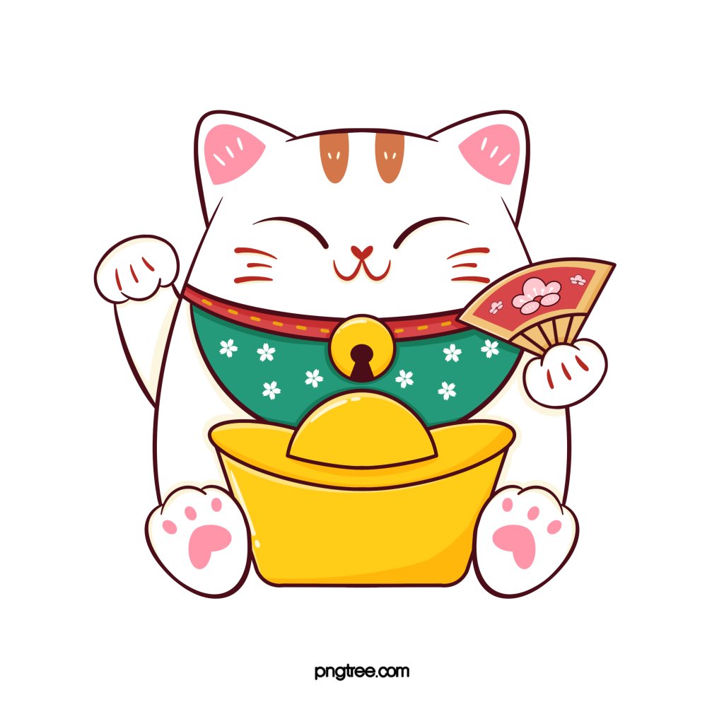 Mèo Thần Tài Vector may mắn
