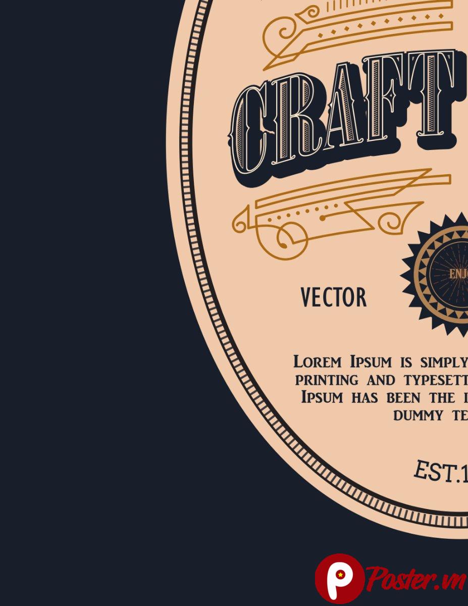 Nhãn chai bia thủ công vintage