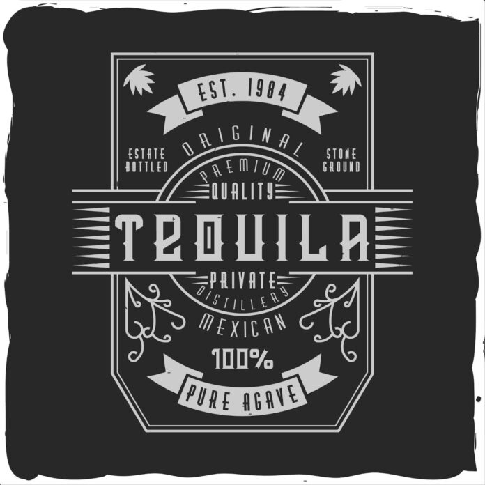 Nhãn Tequila Vintage Vector