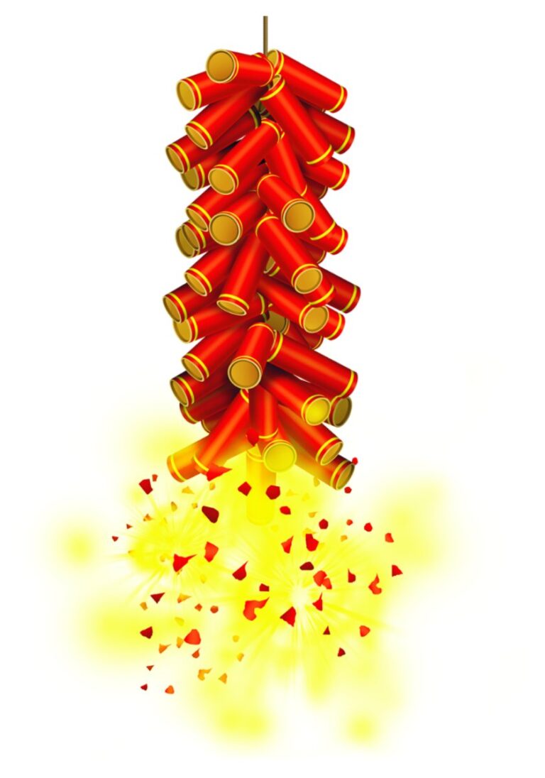 Pháo Tết Vector Đỏ Vàng