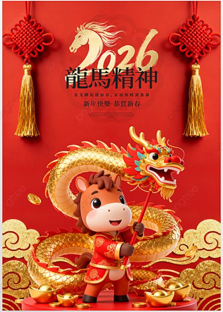 Poster Tết 2026 Rồng Mã Tinh Thần