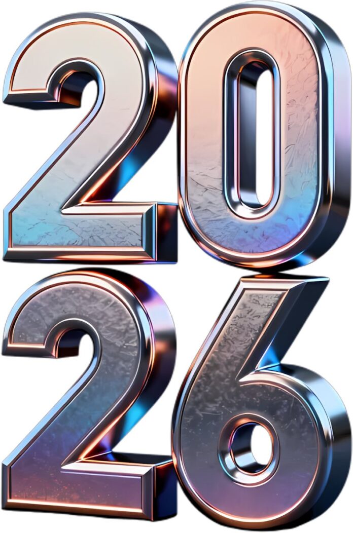 Số 2026 3D Kim Loại