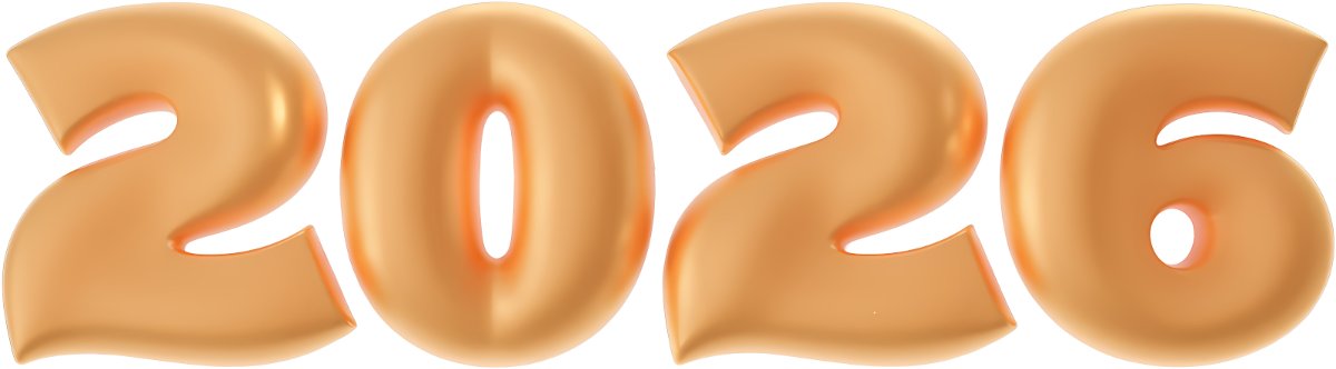 Số 2026 3D vàng đồng