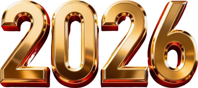 Số 2026 vàng 3D