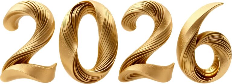 Số 2026 vàng 3D