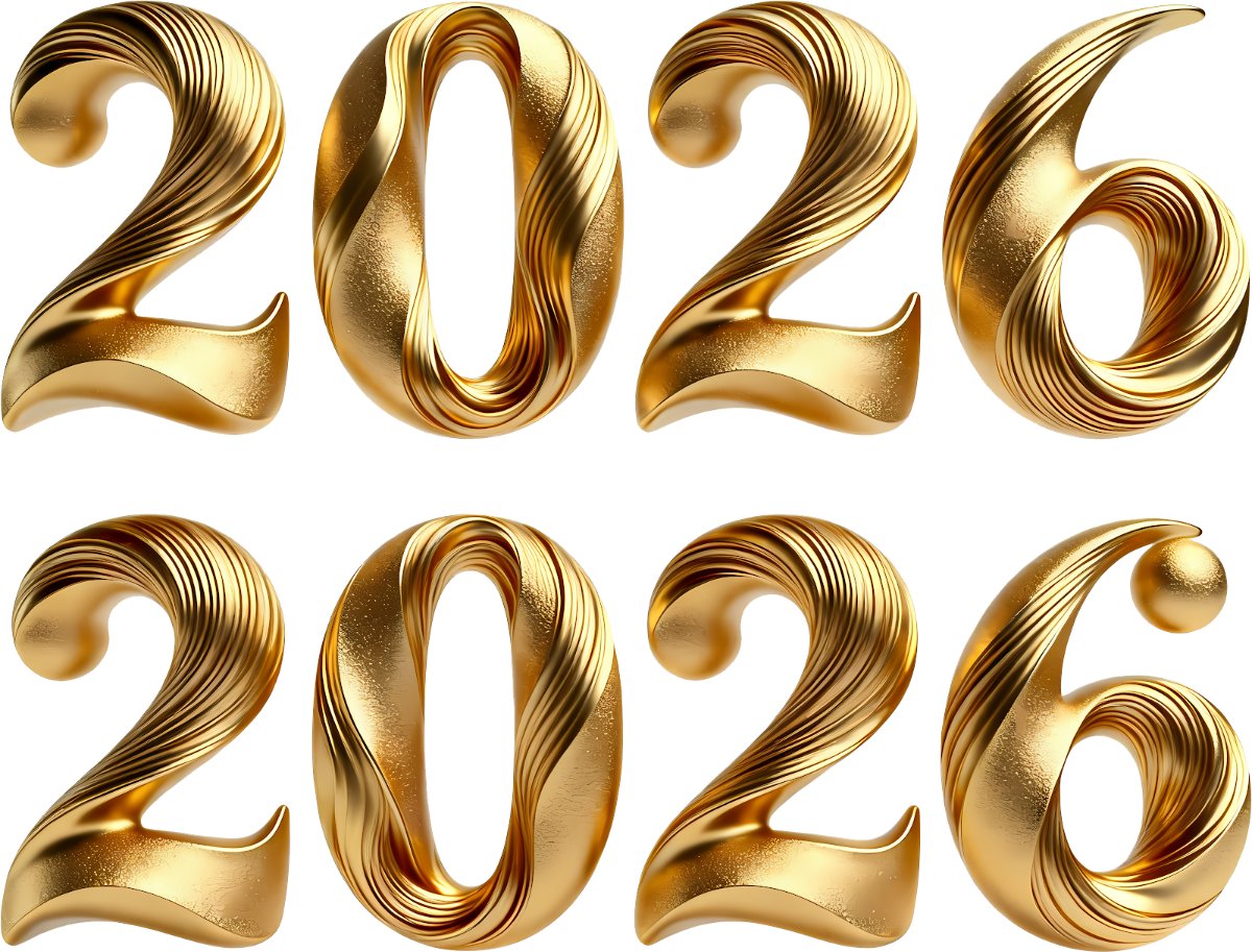 Số 2026 vàng 3D