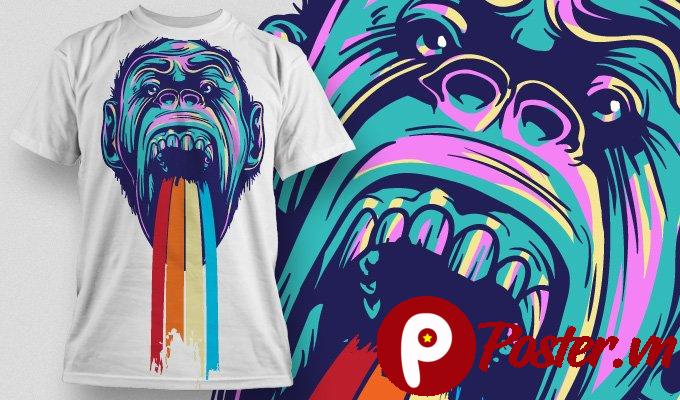 Thiết kế áo thun đầu khỉ vector