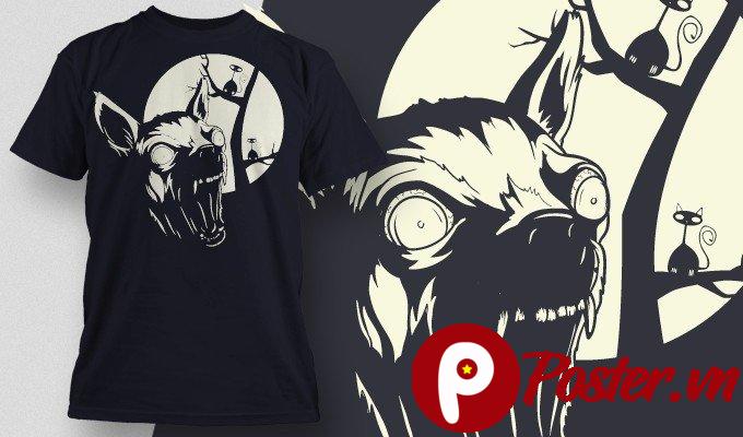 Thiết kế áo thun Halloween chó sói