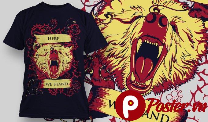 Thiết kế áo thun hình gấu vector