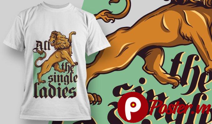 Mẫu thiết kế áo thun hình sư tử AI