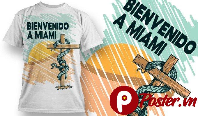 Thiết kế áo thun Miami vector