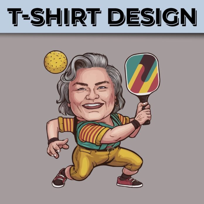 Thiết kế áo thun Pickleball hoạt hình